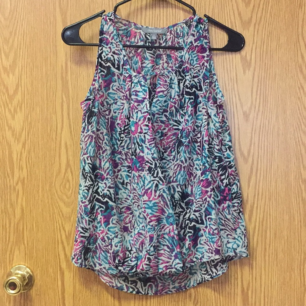 Daisy Fuentes Chiffon Faux Wrap Tank